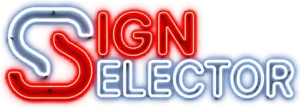 LED-Neon-Schriftzug mit dem Sign-Selector-Logo